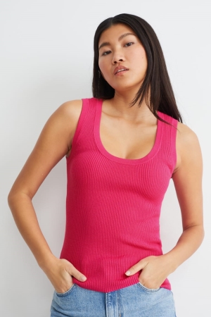 C&A Basic Neulottu Lenzing™ Ecovero™ Naisten Topit Pinkki | 23BVDHYNG