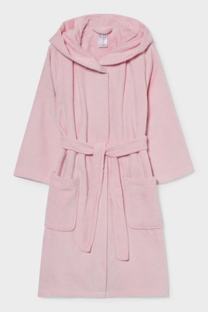 C&A Bathrobe With Hood Organic Puuvilla Tytön Uimapuvut Pinkki | 59BFDQITH