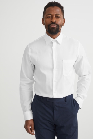 C&A Business Regular Fit Kent Collar Recycled Miesten Paidat Valkoinen | 43SALKGTU