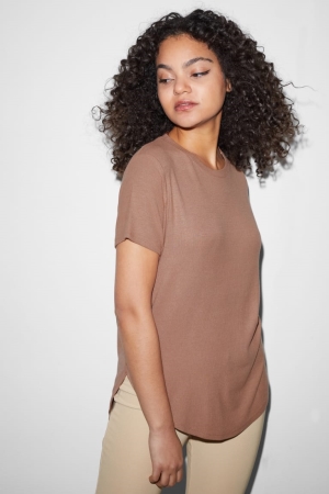 C&A ClockhouseWith Livaeco™ Fibres Naisten T Paidat Beige | 72DLYJIOQ