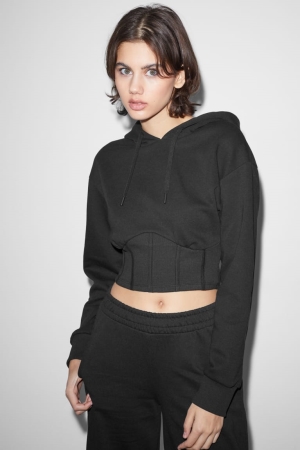 C&A Clockhouse Cropped Naisten Huppari Mustat | 81QCIPOVF