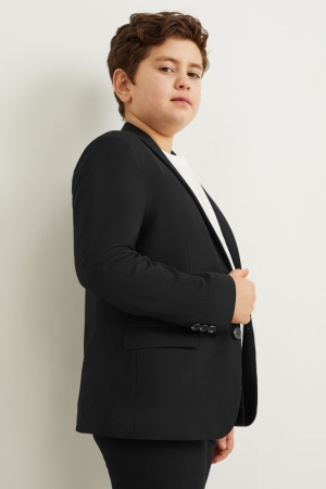 C&A Extended Sizes Mix-and-match Tailored Stretch Lycra® Tytön Takki Mustat | 24UJACXWK
