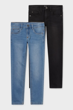 C&A Extended Sizes Multipack Of 2 Slim Jog Denim Poikien Suorat Housut Sininen | 42PWYVZKF