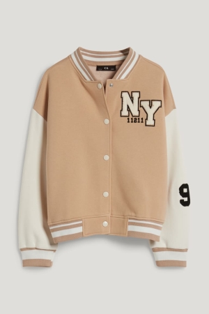 C&A Extended Sizes Zip-through Tytön Takki Beige | 63UNRKLBM
