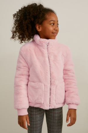 C&A Faux Fur Tytön Takki Pinkki | 21PJDWYHE