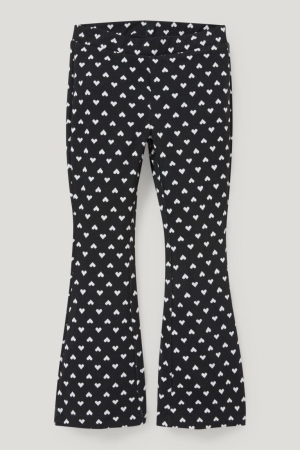C&A Leggings Recycled Patterned Tytön Suorat Housut Mustat Valkoinen | 01FRKUCPH