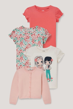 C&A Multipack Of 4 And 3 Sleeve Tytön T Paidat Pinkki | 71AVDOCJI