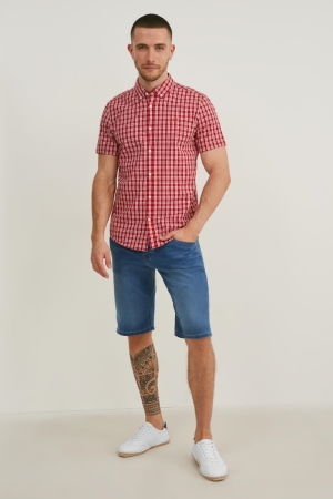 C&A Mustang Denim Bermuda Chicago Miesten Shortsit Sininen Vaaleansininen | 43ENWQKPF