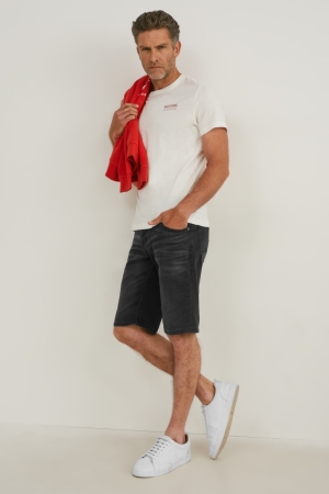 C&A Mustang Denim Chicago Miesten Shortsit Sininen Harmaat | 85RTGNHZB