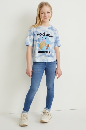 C&A Pokémon Sleeve Tytön T Paidat Valkoinen Vaaleansininen | 07HRSYGUA