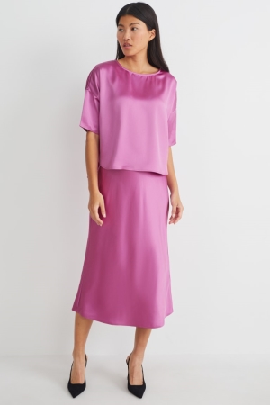 C&A Satin Naisten Hameet Vaaleanvioletit | 15BPFUERL