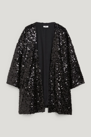 C&A Sequin Kimono Shiny Naisten Huppari Mustat | 31DOHNKCB
