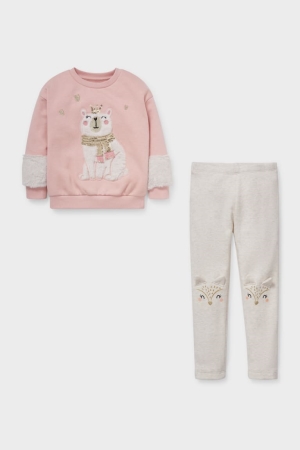 C&A Set And Thermal Leggings 2 Piece Tytön Puserot Pinkki | 84FRBVGTH