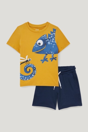C&A Set Sleeve And In-conversion Puuvilla Poikien T Paidat Keltainen | 06ODLXJRN