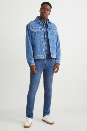 C&A Slim Lycra® With Recycled Polyester Miesten Farkut Sininen | 51ZCIKXST