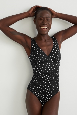 C&A Swimsuit Pehmustettu Polka Dot Naisten Uimapuvut Mustat | 18KTJOPEB