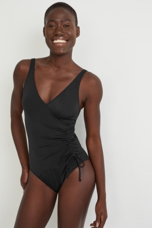 C&A Swimsuit With Gathers Pehmustettu Lycra® Xtra Life™ Naisten Uimapuvut Mustat | 62JZFTCQI