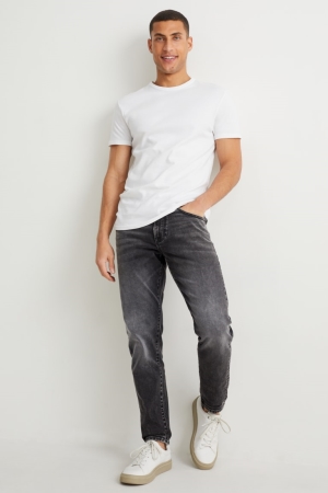 C&A Tapered Lycra® Recycled Miesten Farkut Sininen Tummanharmaat | 30YSCHLWK