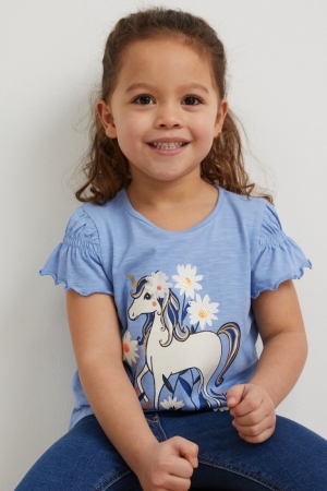 C&A Unicorn Sleeve Tytön T Paidat Sininen | 56ZKGDQCR