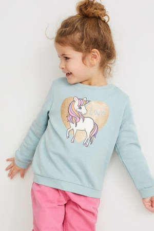 C&A Unicorn Tytön Puserot Vaaleansininen | 78IHXVCMR