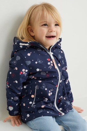 C&A With Hood Recycled Patterned Tytön Takki Tummansininen | 27ADRVEGX