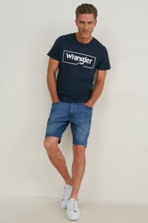 C&A Wrangler Denim Miesten Shortsit Sininen Vaaleansininen | 90PXYCQOB